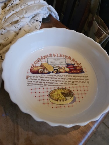 Vintage recipe flan dish - recipe,
