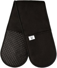 Black double oven gloves - gloves, heat