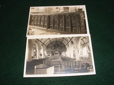 POSTCARD MULLION VILLAGE CHURCH INTERIOR VIEW X 2 PEW CARVINGS HAWKE HELSTON R