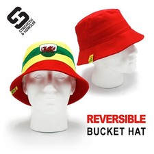WELSH REVERSIBLE BUCKET HAT Wales Yma O Hyd EUROS World Cup Wales Adult Hat