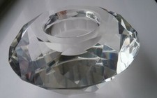 Clear Faceted Glass TEA Light Holder