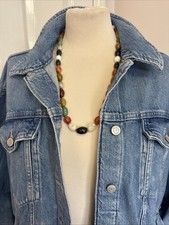 Marks & Spencer Per Una Women’s Blue Denim Biker Jacket Size 16