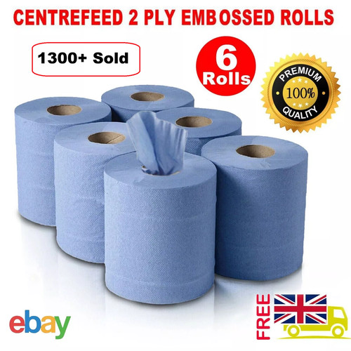 Centrefeed blue rolls 6pack - centrefeed,