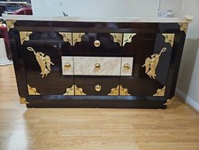 WOODEN SIDEBOARD WITH MARBLE TOP AND DRAWERS-IN GOOD CONDITIONS-HWD-80/138/46 CM