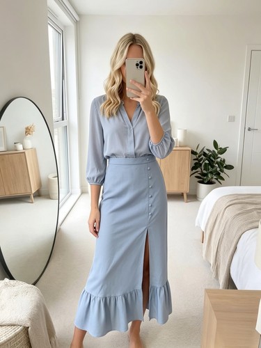 Light blue pencil skirt size - blue,