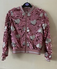 Girl's H&M Pink Sparkling Sequins Jacket For 9-10 Years Old.