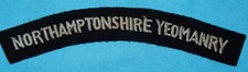 NORTHAMPTONSHIRE YEOMANRY REGIMENT SHOULDER TITLE PATCH MILITARY BADGE GENUINE