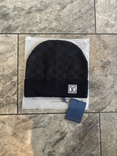 Black Check Knit lv Beanie – Excellent Condition – Unworn