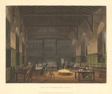 Hall of Westminster School. College Hall. Ackermann's schools 1816 old print