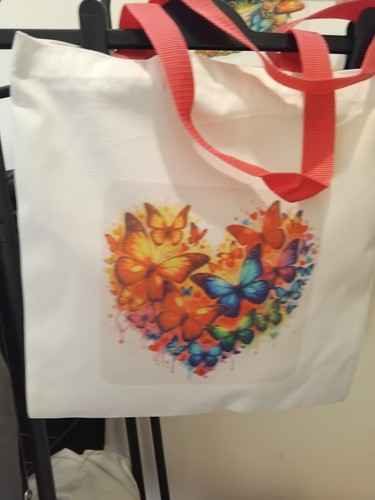 Heart butterfly tote bag - heart,
