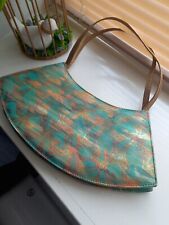 Vintage Rear Unusual Rebeca Sanver Green And Gold Metallic Evening Bag