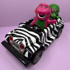 Barney The Purple Dinosaur Large Toy Car Baby Bop & BJ Push Along 8.5" Long