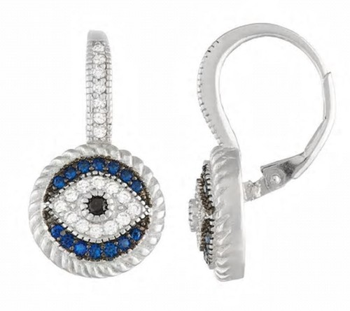Evil eye earrings sterling - earrings,