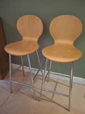Pair of wooden breakfast bar stools