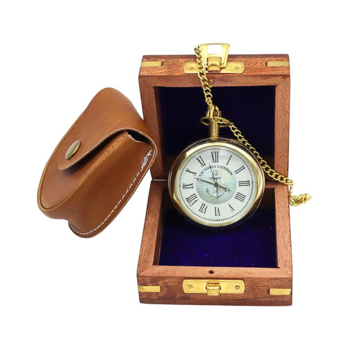 Vintage brass pocket watch - brass,