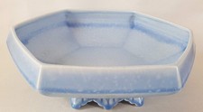 Vintage Royal Cauldon 1920-30s Art Deco Powder Blue Footed 29cm wide Fruit Bowl