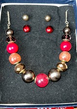 Stunning Next Acrylic Bead Necklace & 2 X Earrings Set, Gift Boxed