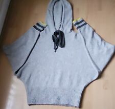 Pringle Ladies Gorgeous Marble Grey Bat Wing Long Sleeve Hooded Jumper Size Xs