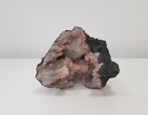 Pink amethyst geode - geode, semi