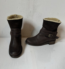 Crew Clothing Winter Leather Boots Size UK 6 EU 39 in Brown