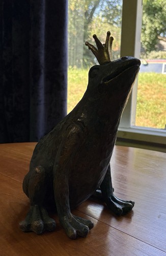 Verdigris bronze effect frog - bronze,
