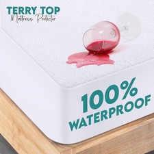 WATERPROOF Terry Towel Mattress Protector Fitted Sheet Bed Covers Non-Allergenic