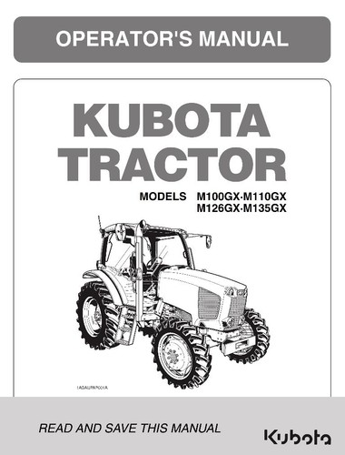 Kubota tractor m100gx m110gx - m100gx,