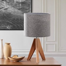 Wood Bedside Table Lamp 39cm