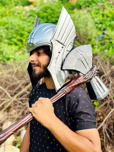 Medieval thor helmet with - medieval,