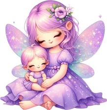 Watercolour Mother's Day Fairy Wall Art Bedroom Van Vinyl Sticker Decal 6 Sizes