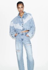 Zara Z1975 Cropped Lace Denim