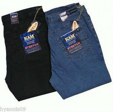 Kam King/Big Sizes Mens Stretch, Stonewash Denim & Black Jeans  W 40 upto W 70