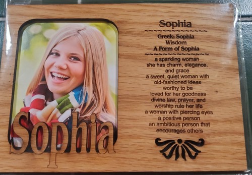 Sophia engraved wood - 5"x7",