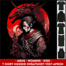 Japanese Dragon Warrior Samurai Ronin Mens Womens Kids Unisex