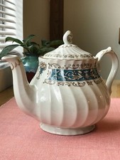 RIALTO blue Teapot by MYOTT Ironstone Ware Made in England Vintage