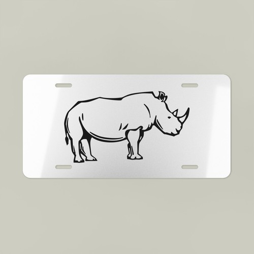 White rhino side profile - rhino, two