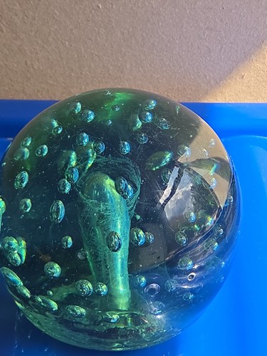 Large antique green - green, glass