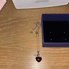 Ladies Swarovski Red Heart Necklace Worn