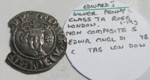 Edward hammered silver penny - silver,