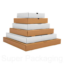 100 x Plain Pizza Boxes - Brown White Quality Takeaway Postal Box - 7 to 16 Inch