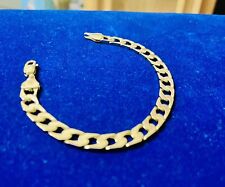 Solid 9ct Yellow Gold  Heavy Bracelet Curb Link 8 Inches, 13.50grams 