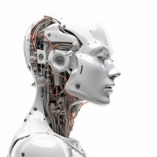 Large female robot cyborg - large,