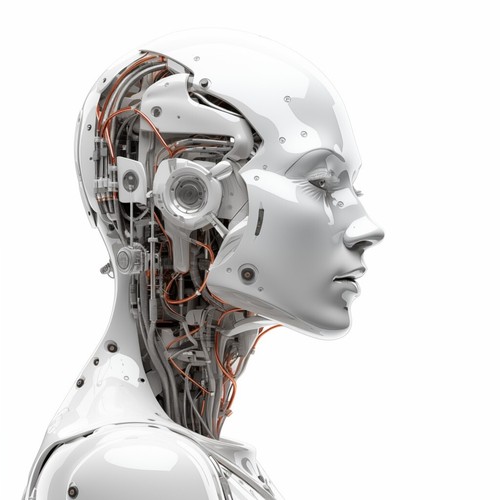 Large female robot cyborg - large,