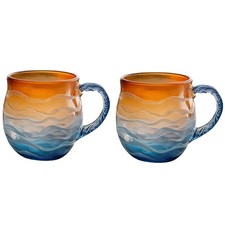 Handblown Sea Glass Wave Mug