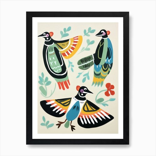 Folk style bird - style, painting