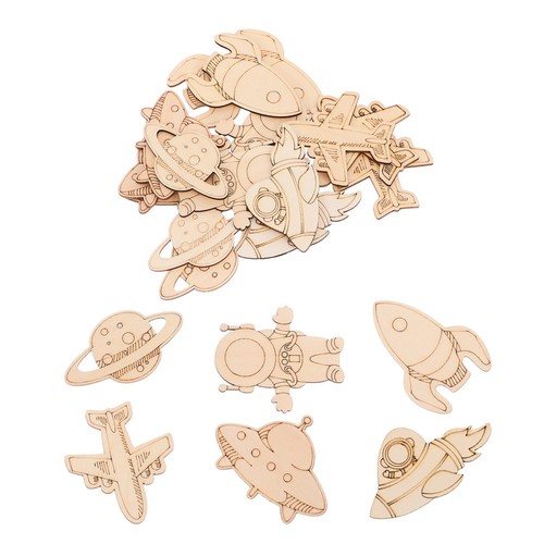 24pcs wooden space cutouts for - wooden,