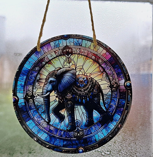Elephant acrylic stained glass - elephant,
