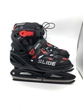 Nordway Slide Ice Skates Boys Adjustable 36-41 Black Red UK Size 3.5 4 5 6 7