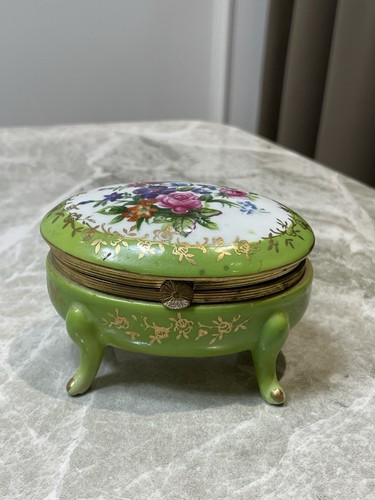 Vintage porcelain trinket box - porcelain,