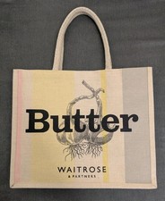 Waitrose Garlic Butter Tote Jute Bag - Very good condition - RARE